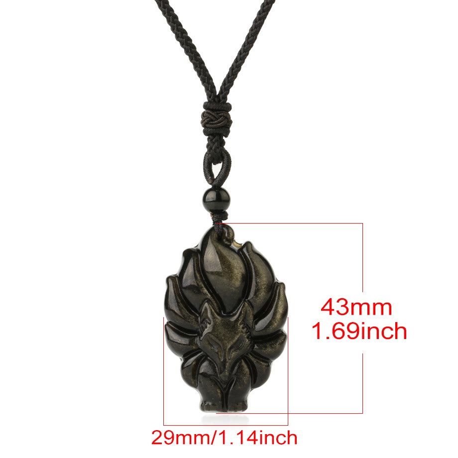 Fluorite Gold Sheen Obsidian Protection Necklace 45cm Length