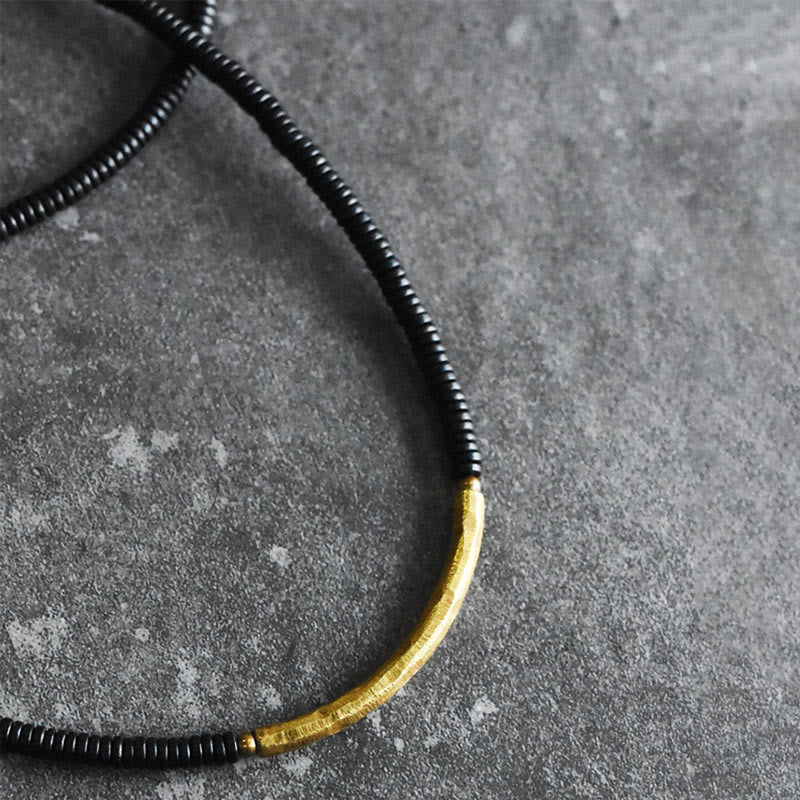 Ebony Wood Copper Multilayered Bracelet for Balance and Calm
