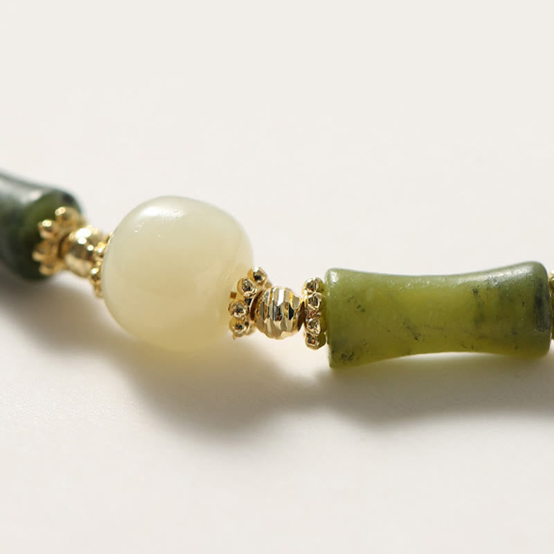 Glass Bead Bamboo Luck Strength Spiritual Bracelet