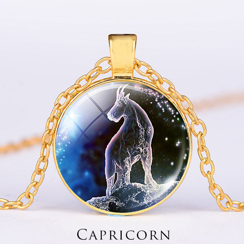 Titanium Steel Zodiac Necklace | 12 Constellations Protection