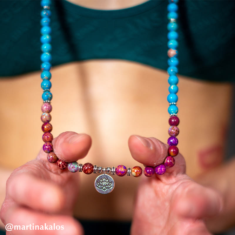8mm Tibetan Miano Real Harmony Lotus Mala Beads