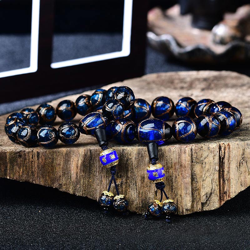 Tibetan Dragon Vein Agate Healing Bracelet 14mm