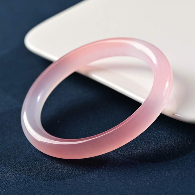 Pink Crystal Love Warmth Bracelet | Rose Quartz Bangle 56-58mm