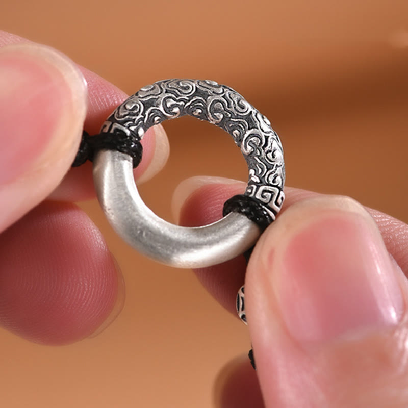 Peace Buckle 999 Sterling Silver Spiritual Bracelet for Fortune