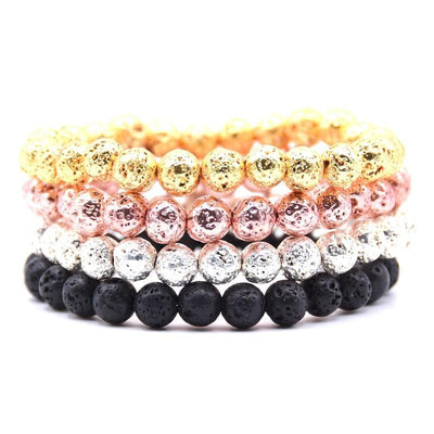 Lavastein-Chakra-Armband für Entspannung und Gleichgewicht