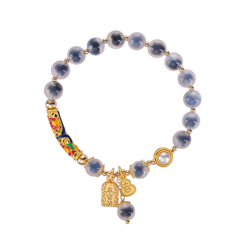 Armband aus Candy-Achat für Stärke und Selbstvertrauen, 8 mm Perlen