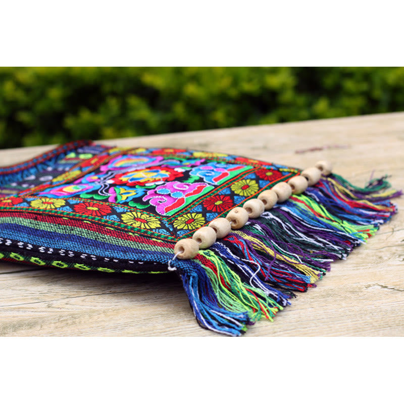 Canvas Camellia Crossbody Bag | Handgemachte bestickte Schultertasche