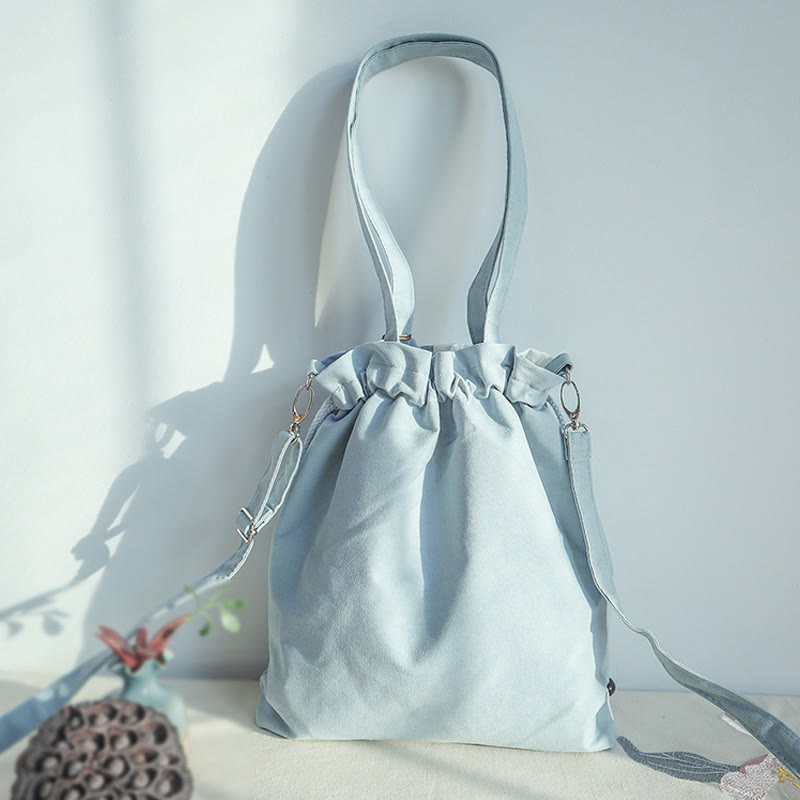 Tragetasche aus Segeltuch | Yogamatten-Tragetasche | Gestickte grüne Birne 28x30cm