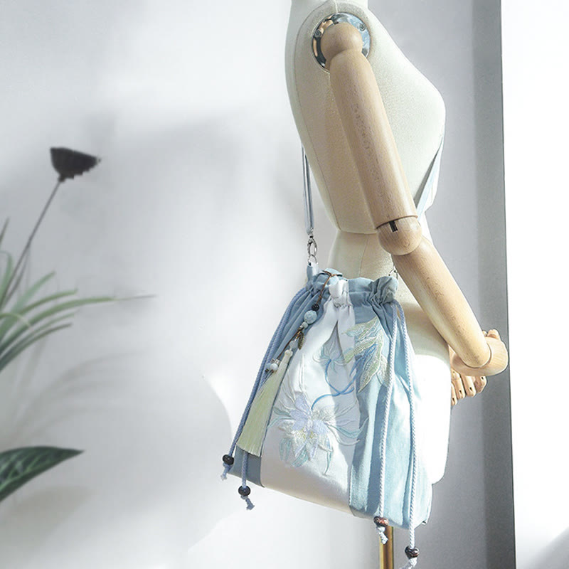 Tragetasche aus Segeltuch | Yogamatten-Tragetasche | Gestickte grüne Birne 28x30cm