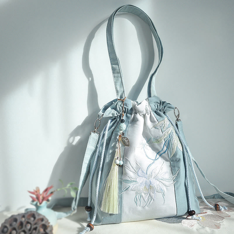 Tragetasche aus Segeltuch | Yogamatten-Tragetasche | Gestickte grüne Birne 28x30cm