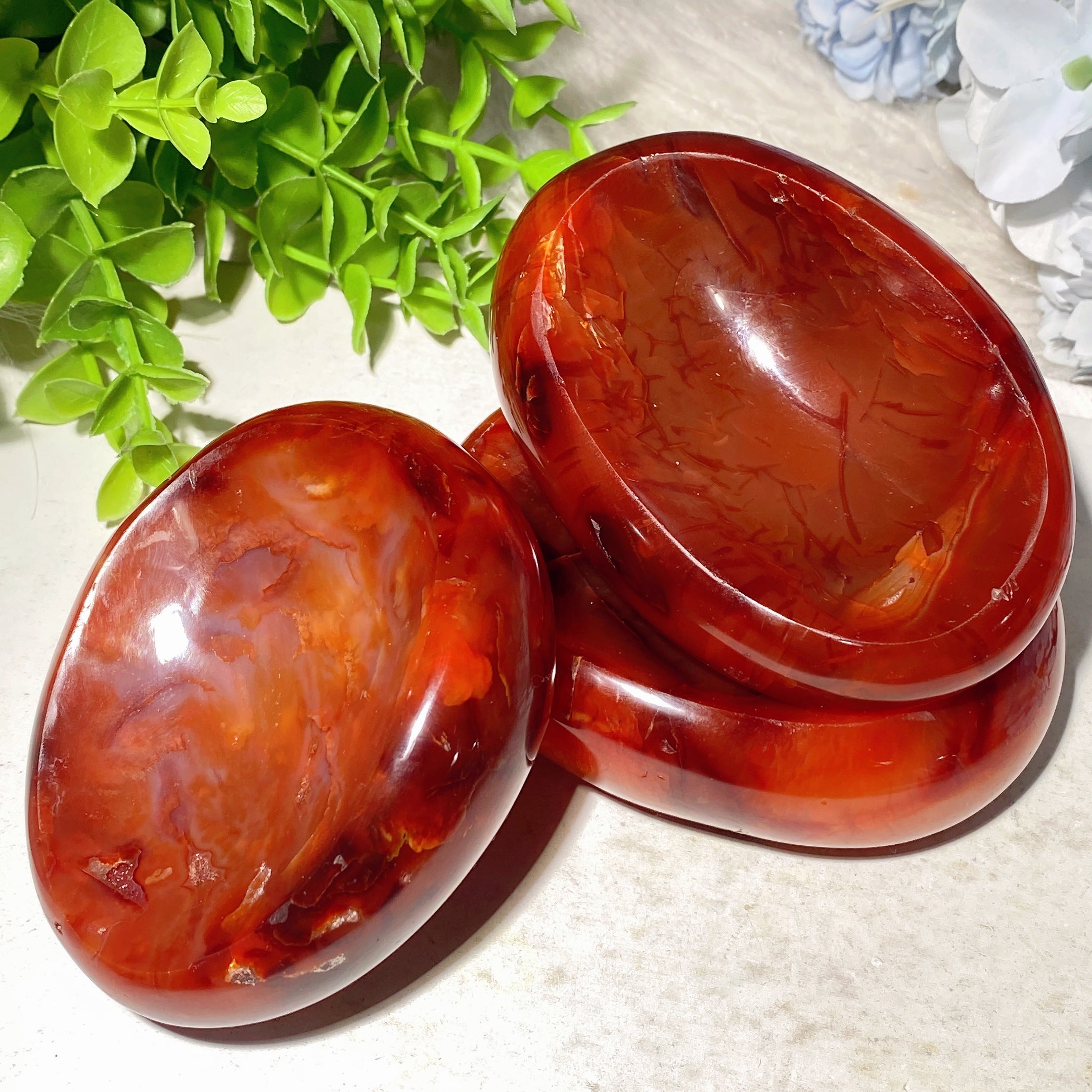 Carnelian Crystal Bowl 3.3-3.8 Inch Healing Carvings