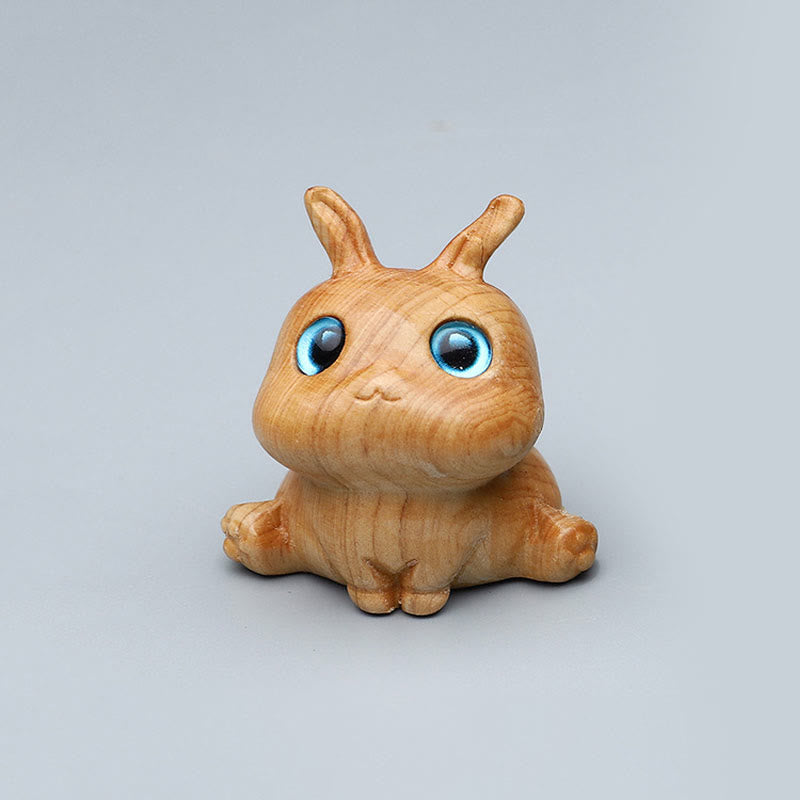 Geschnitzte Hasenfigur aus Thuja Sutchuenensis-Holz für Wohlstand