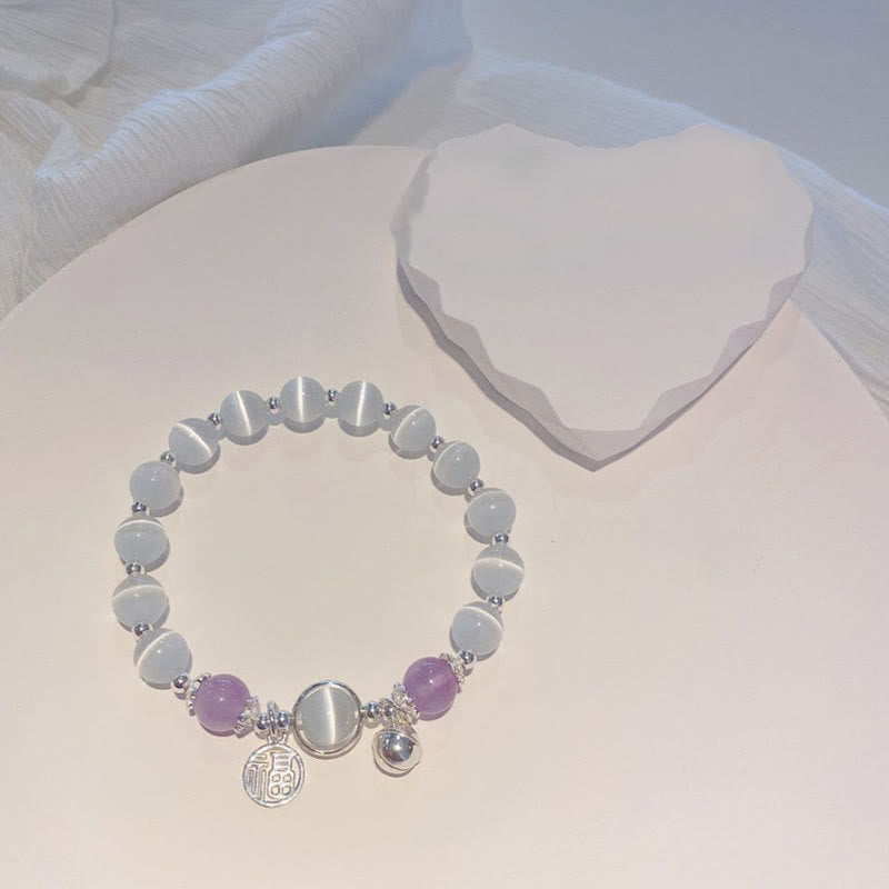 Katzenauge Amethyst Fu Charakter Unterstützung Armband