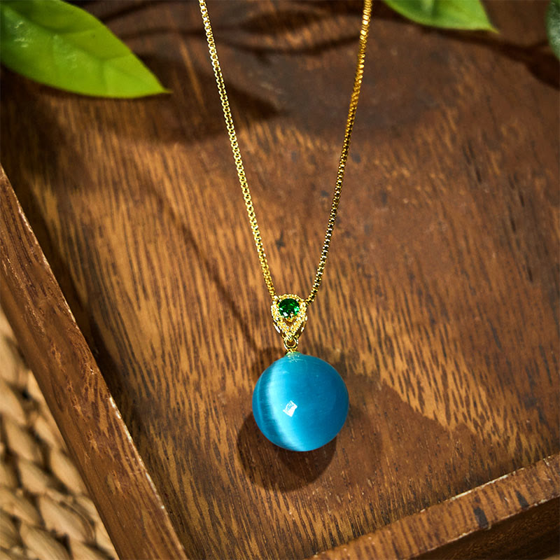 Katzenauge-Selbstvertrauenskette | Spiritueller Schutzanhänger