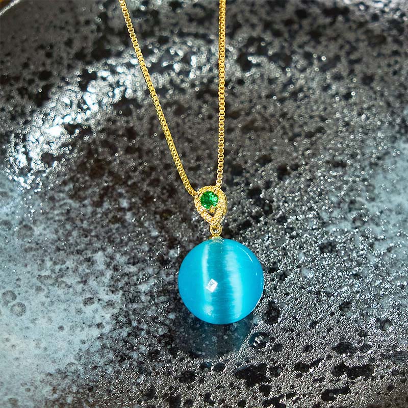 Katzenauge-Selbstvertrauenskette | Spiritueller Schutzanhänger