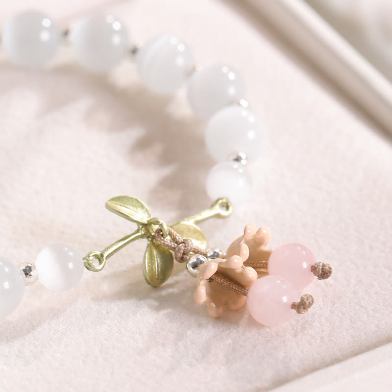 Katzenauge Grüner Aventurin Peace Charm Armband 8mm