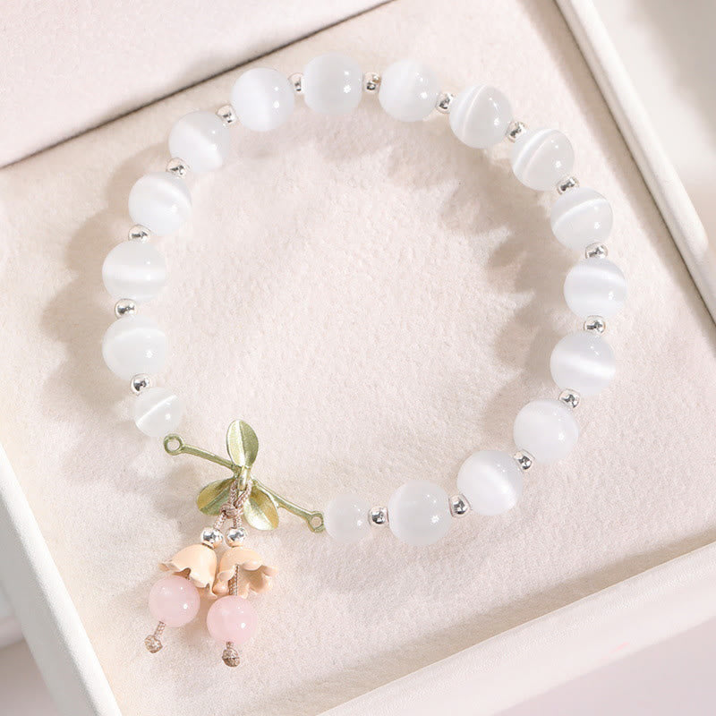 Katzenauge Grüner Aventurin Peace Charm Armband 8mm