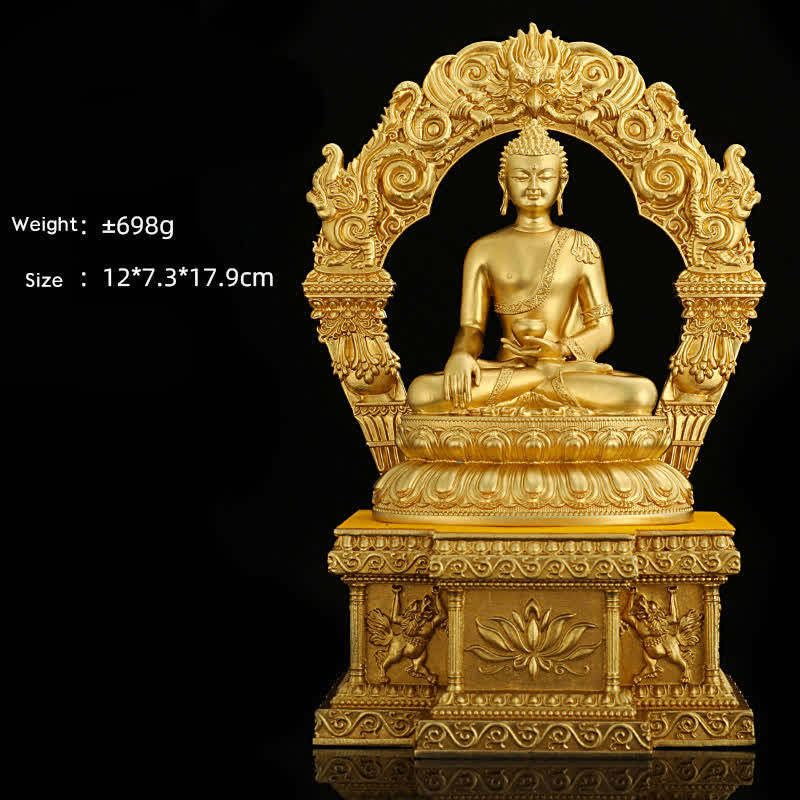 Copper Buddha Statue | Shakyamuni Amitabha Medicine Buddha Figurine