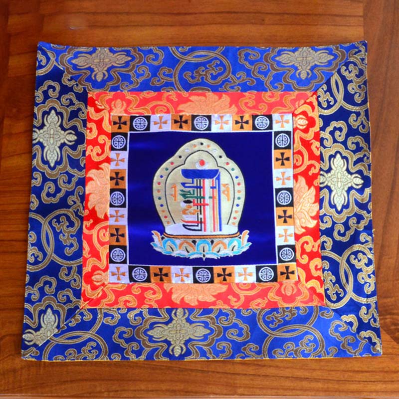 Meditation Prayer Altar Mat with Vajra and Auspicious Symbols