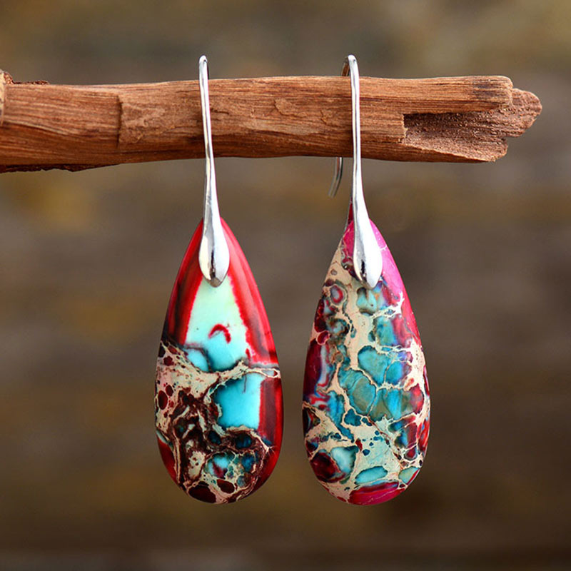 Emperor Stone Spiritual Earrings for Happiness & Balance