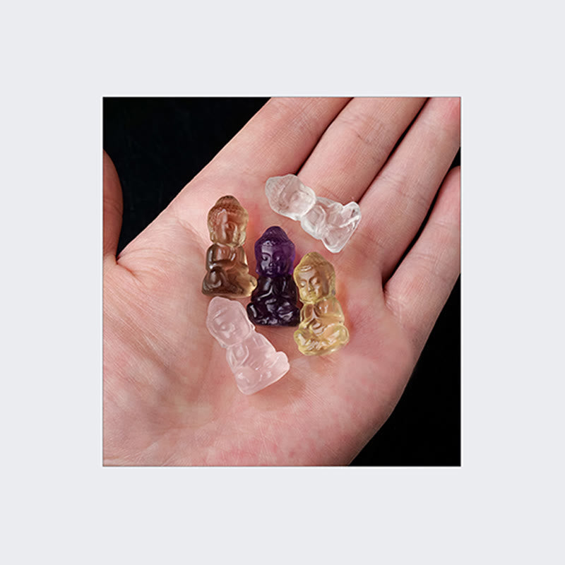 Amethyst Chakra Healing Buddha Necklace Pendant 1.4cm x 2.6cm