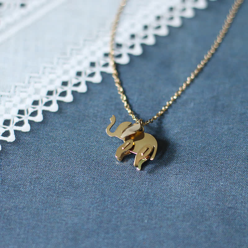 Elephant Titanium Steel Luck Necklace for Strength & Wisdom
