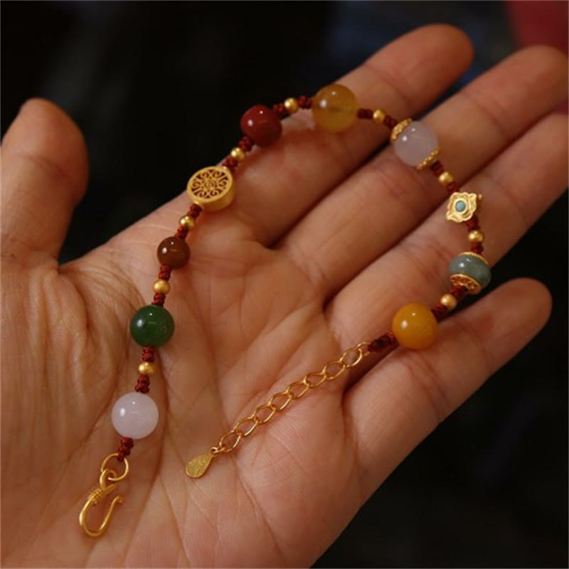 925 Sterling Silver Hetian Jade Luck Bracelet for Positivity