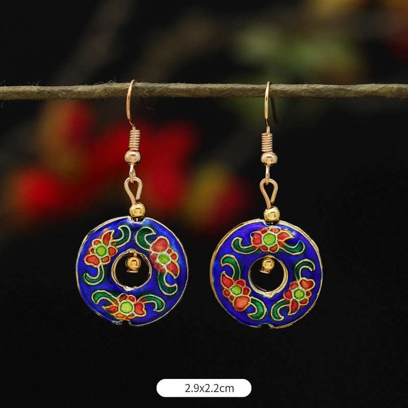Alloy Copper Lotus Butterfly Drop Earrings for Spiritual Enlightenment