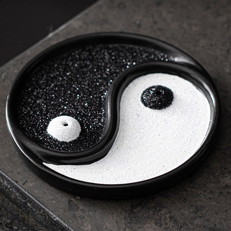 Yin Yang Ceramic Incense Holder for Zen Balance and Peace