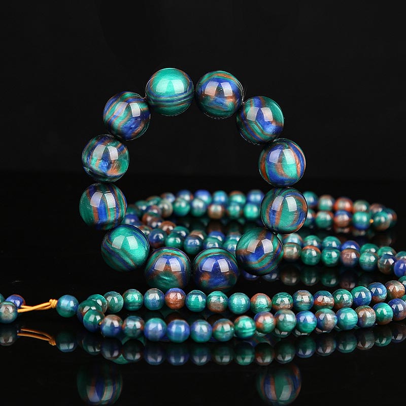 Colorful Sea Willow 8mm 108-Bead Mala Bracelet for Prosperity