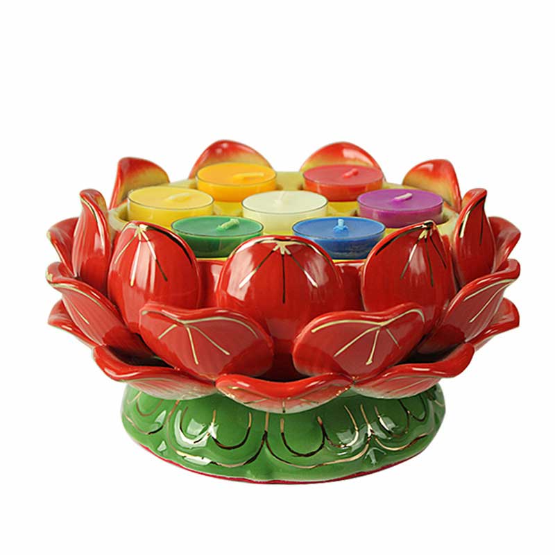 Lotus Flower Meditation Candle Holder 9.4cm for Ritual Altars