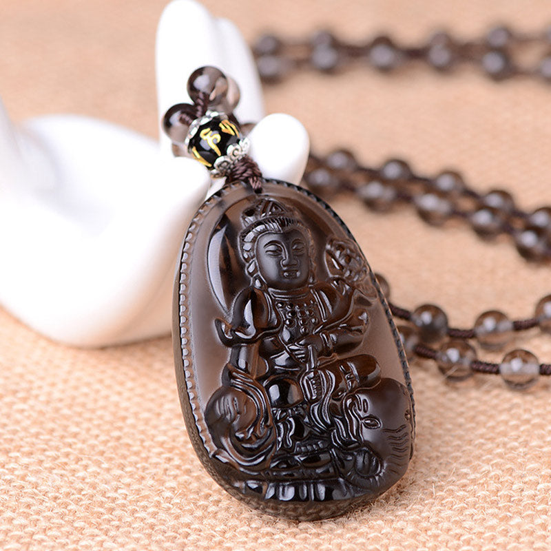 Obsidian Protection Necklace with Chinese Zodiac | Healing Sounds