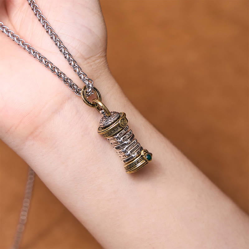 Copper Yin Yang Balance Necklace Rotatable Pendant 60cm