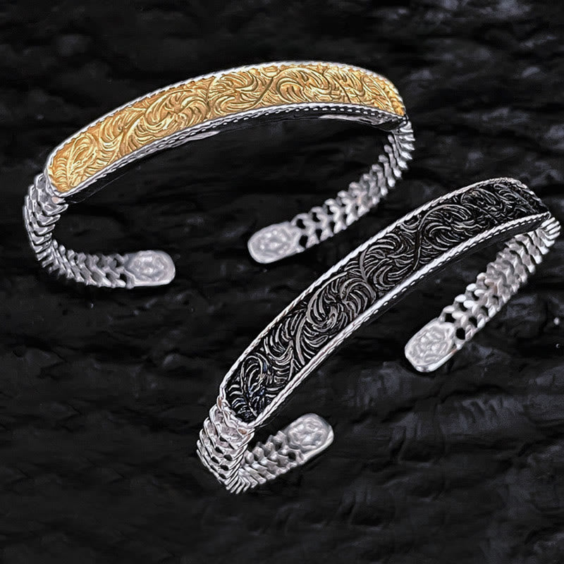 Adjustable Copper Tang Dynasty Flower Luck Bracelet Set