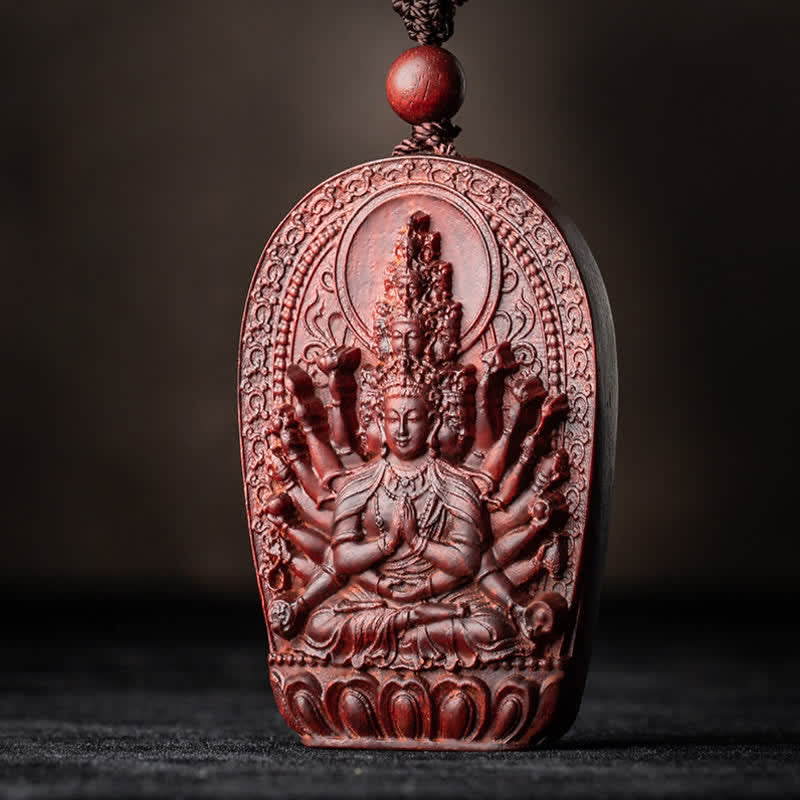Small Leaf Red Sandalwood Chinese Zodiac Protection Necklace