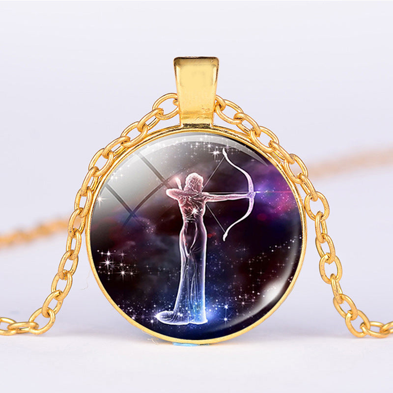 Titanium Steel Zodiac Necklace | 12 Constellations Protection