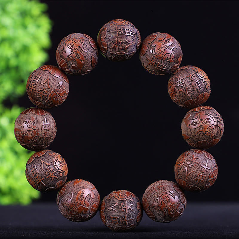 Chinesisches Sternzeichen-Armband aus Rosenholz | 12 Sternzeichen-Perlen Wärme
