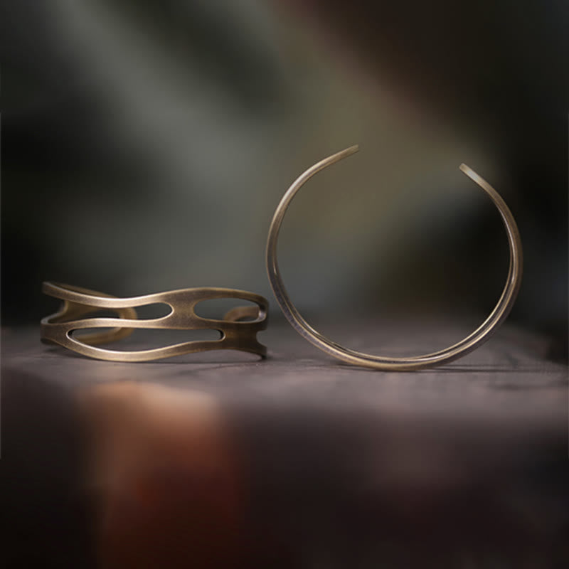 Copper Brass Spiritual Wealth Cuff Bracelet Adjustable Unisex