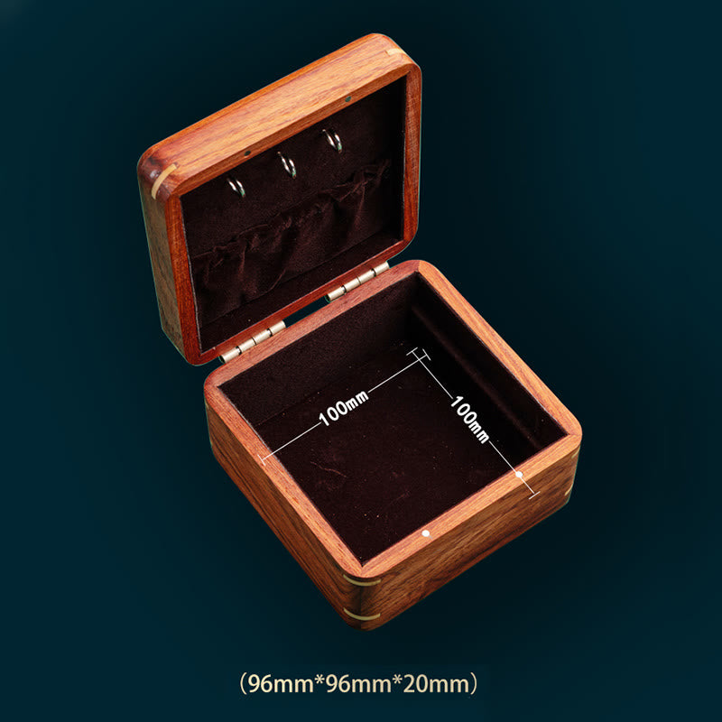 Schmuckschatulle aus Rosenholz mit antikem Blumenblatt-Design – handgefertigte Aufbewahrung