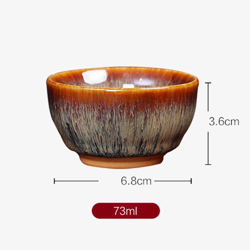 Keramik-Teetasse mit 12 chinesischen Sternzeichen, 73 ml, für Teeritual