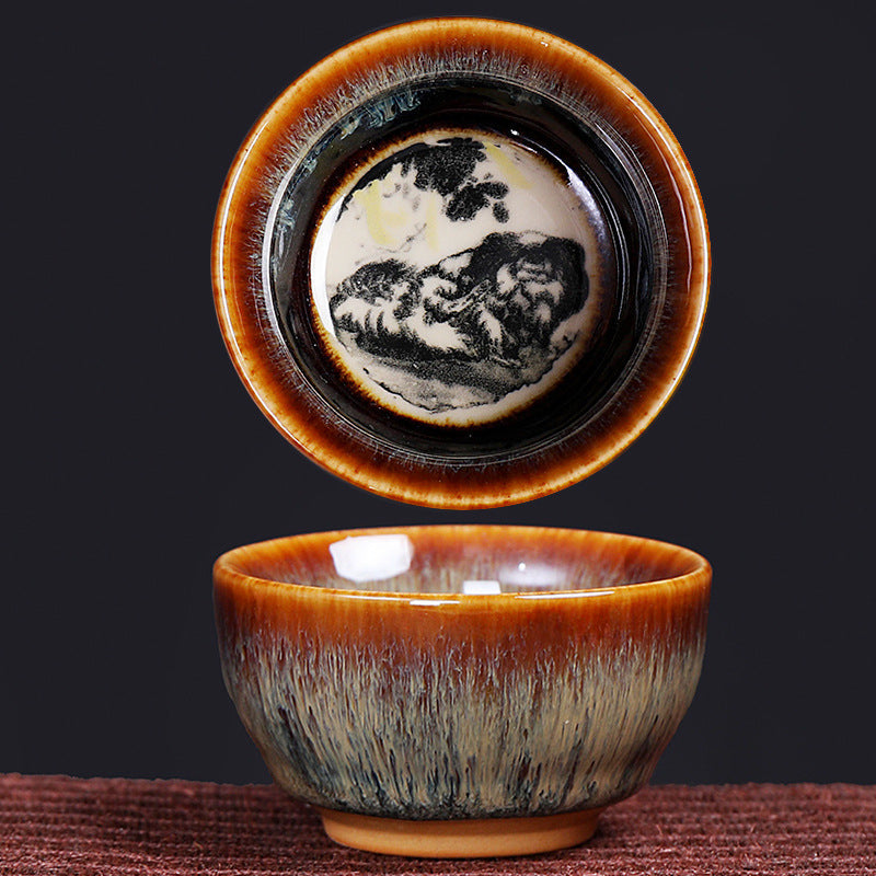 Keramik-Teetasse mit 12 chinesischen Sternzeichen, 73 ml, für Teeritual
