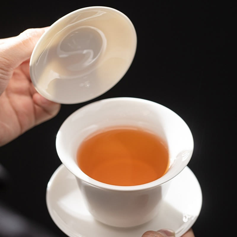 Keramik 180ml Gaiwan Teetasse mit Deckel | Zen Dekor