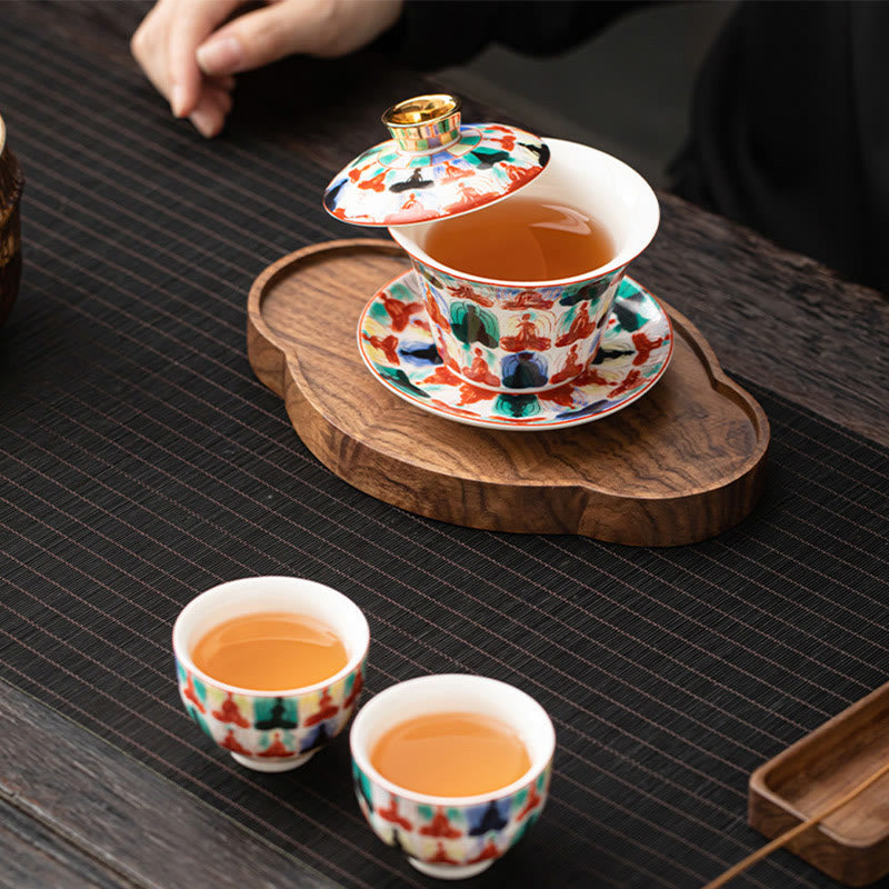 Keramik 180ml Gaiwan Teetasse mit Deckel | Zen Dekor