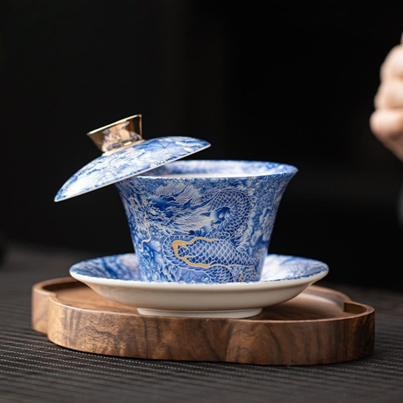 Keramik 180ml Gaiwan Teetasse mit Deckel | Zen Dekor