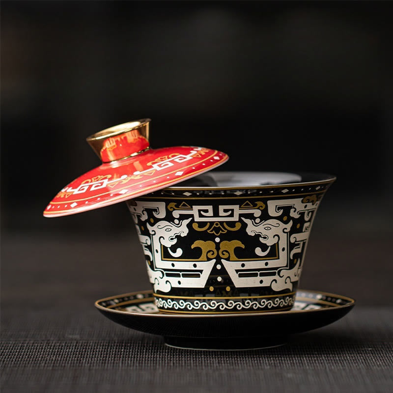 Keramik 180ml Gaiwan Teetasse mit Deckel | Zen Dekor