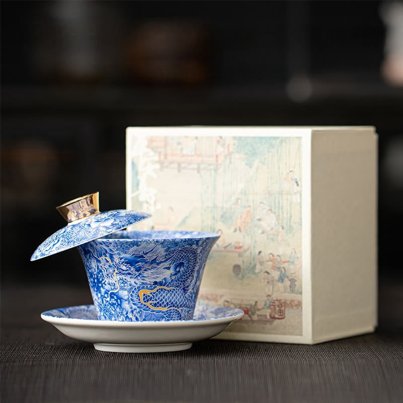 Keramik 180ml Gaiwan Teetasse mit Deckel | Zen Dekor