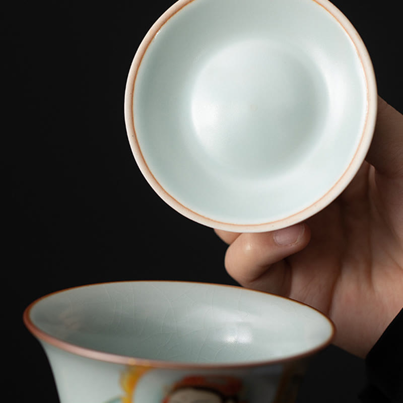 Keramik 180ml Gaiwan Teetasse mit Deckel | Zen Dekor