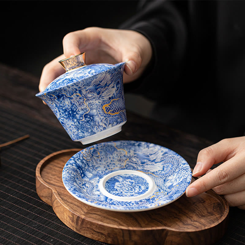 Keramik 180ml Gaiwan Teetasse mit Deckel | Zen Dekor