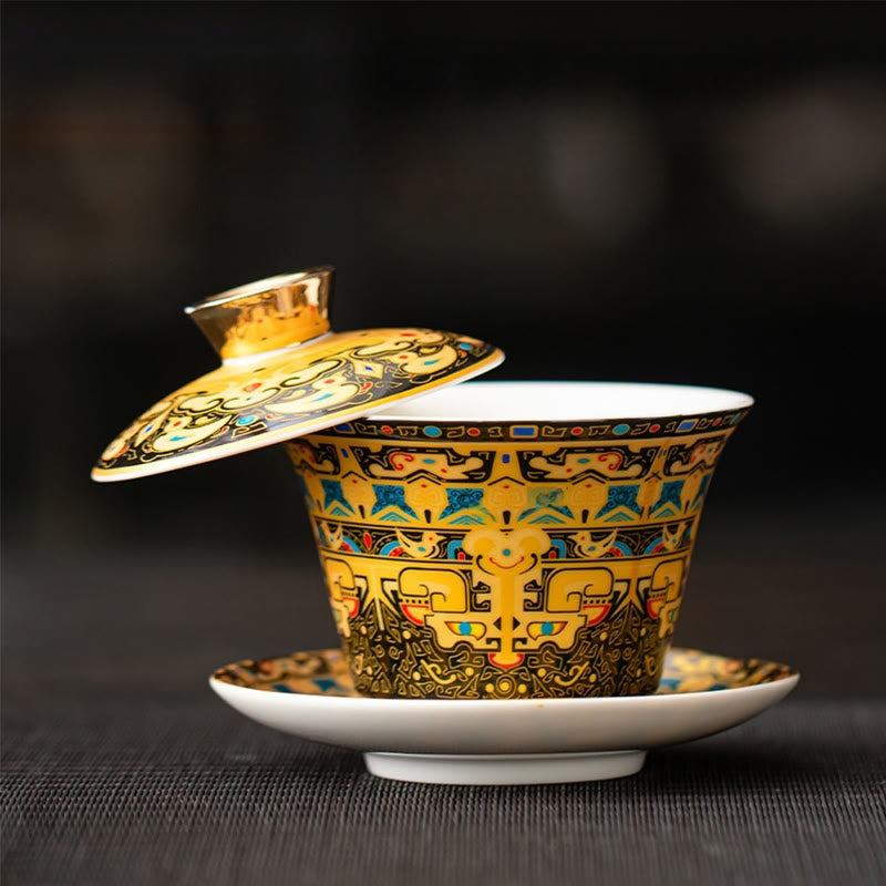 Keramik 180ml Gaiwan Teetasse mit Deckel | Zen Dekor