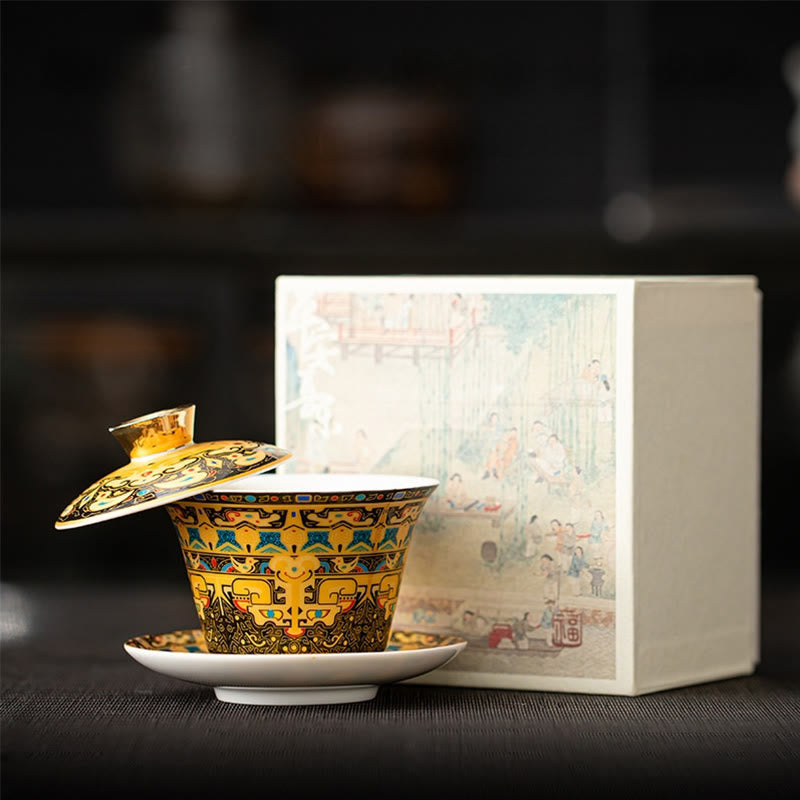 Keramik 180ml Gaiwan Teetasse mit Deckel | Zen Dekor